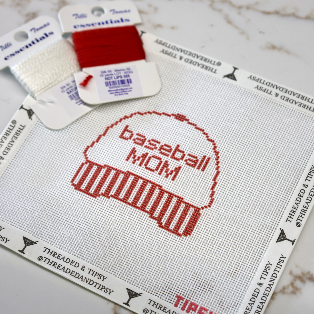 Baseball Mom Needlepoint Canvas