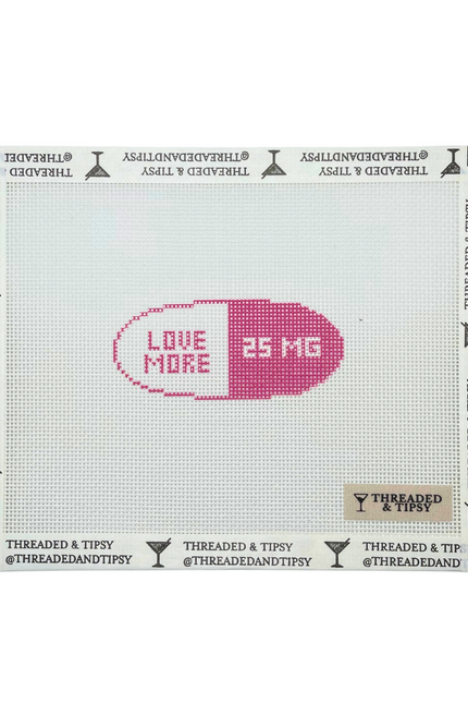 Love More Happy Pill Printed Canvas