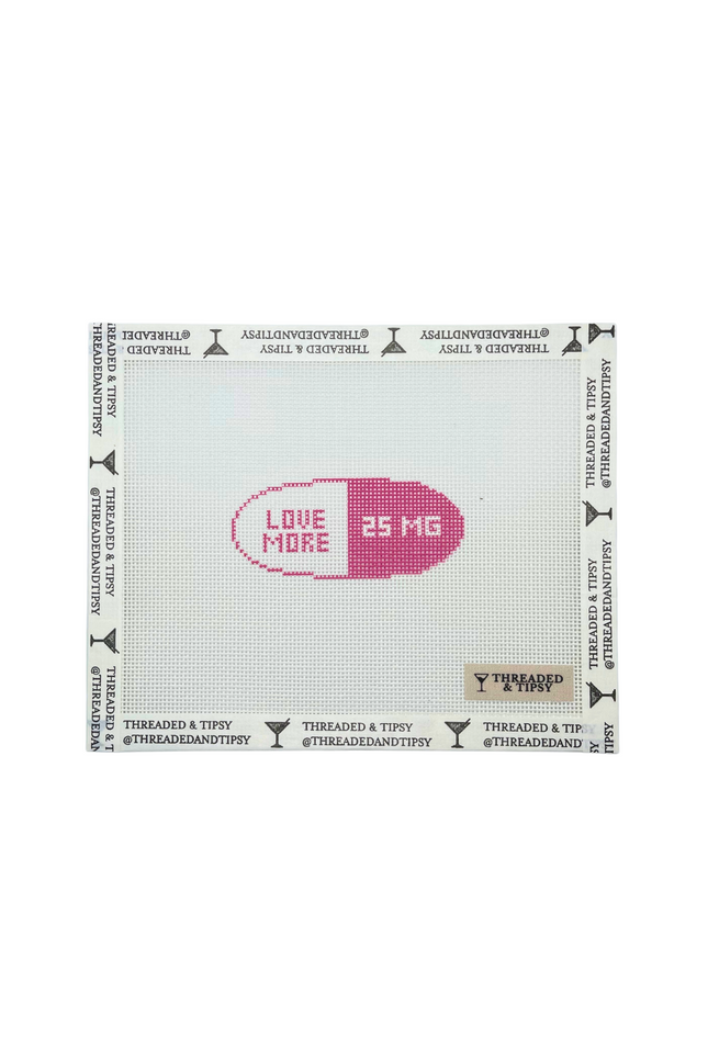 Love More Happy Pill Printed Canvas