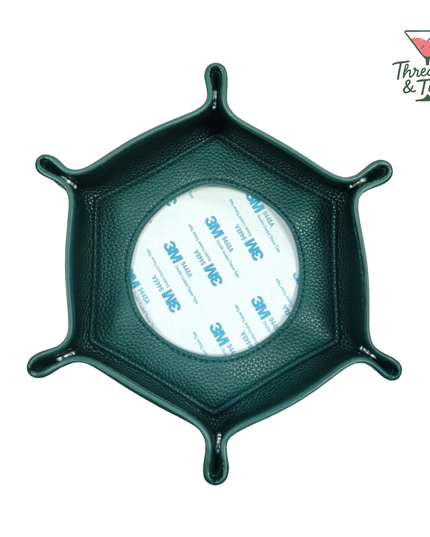 Needlepoint Self-Finishing Dark Green Hexagon Snap Tray