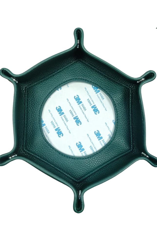 Needlepoint Self-Finishing Dark Green Hexagon Snap Tray