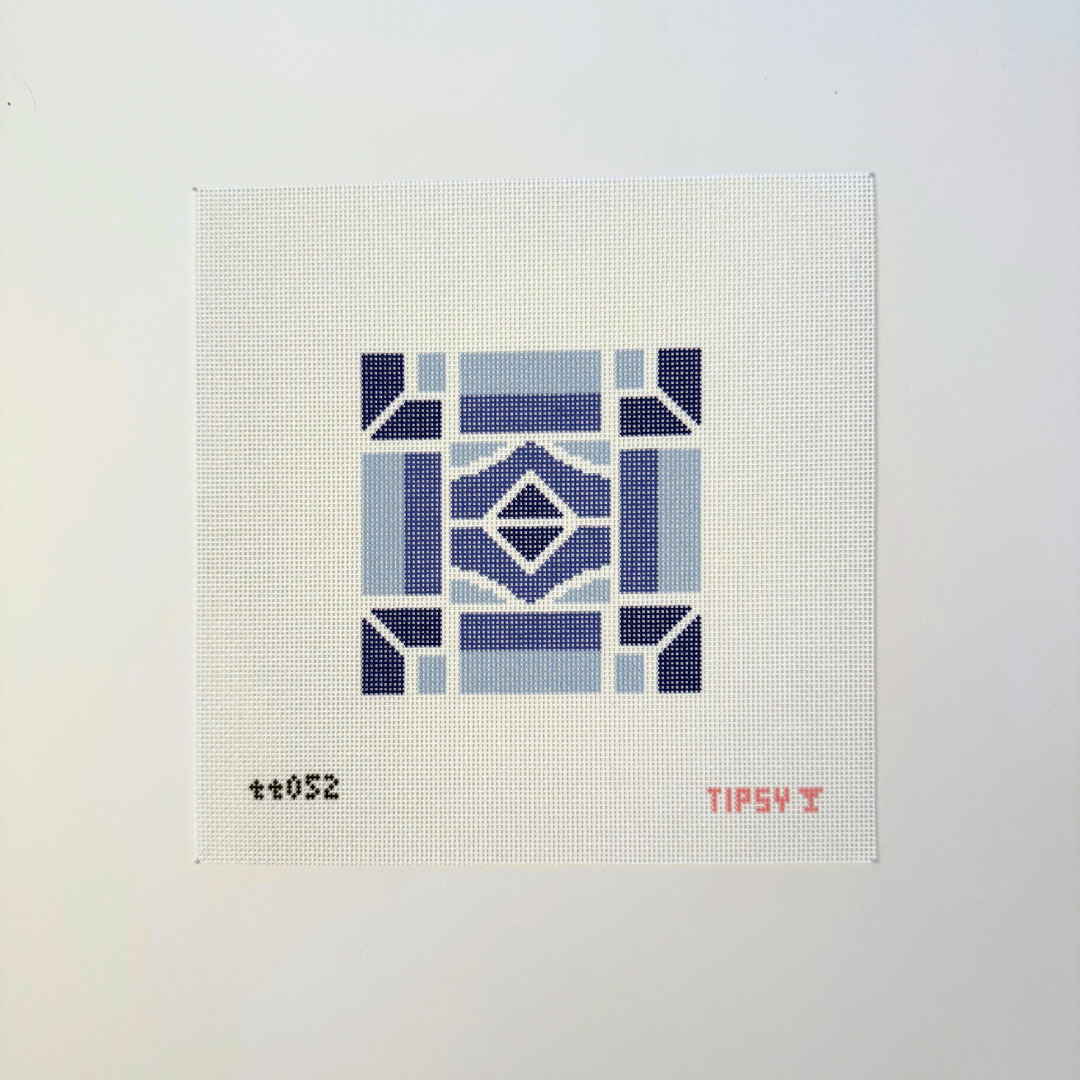 Blue Mosaic Square Needlepoint Canvas
