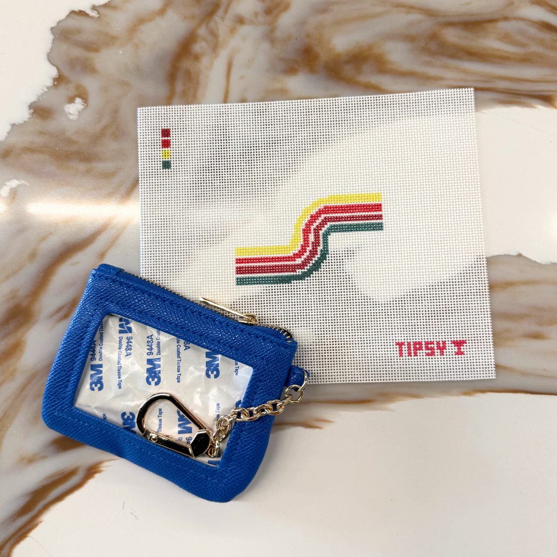 Retro Waves 3x2 inch Needlepoint Canvas