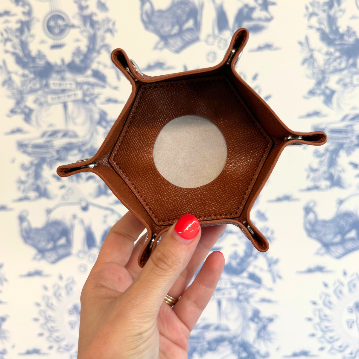 Cognac Self-Finishing Mini Snap Tray For Needlepoint
