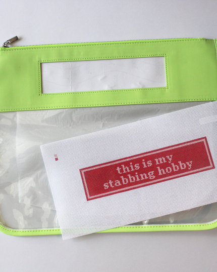 Self-Finishing Green Leather Project Bag