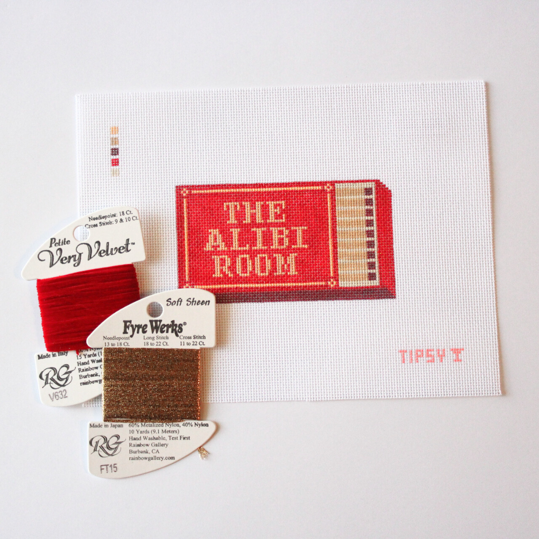 The Alibi Room Match Box Needlepoint Canvas