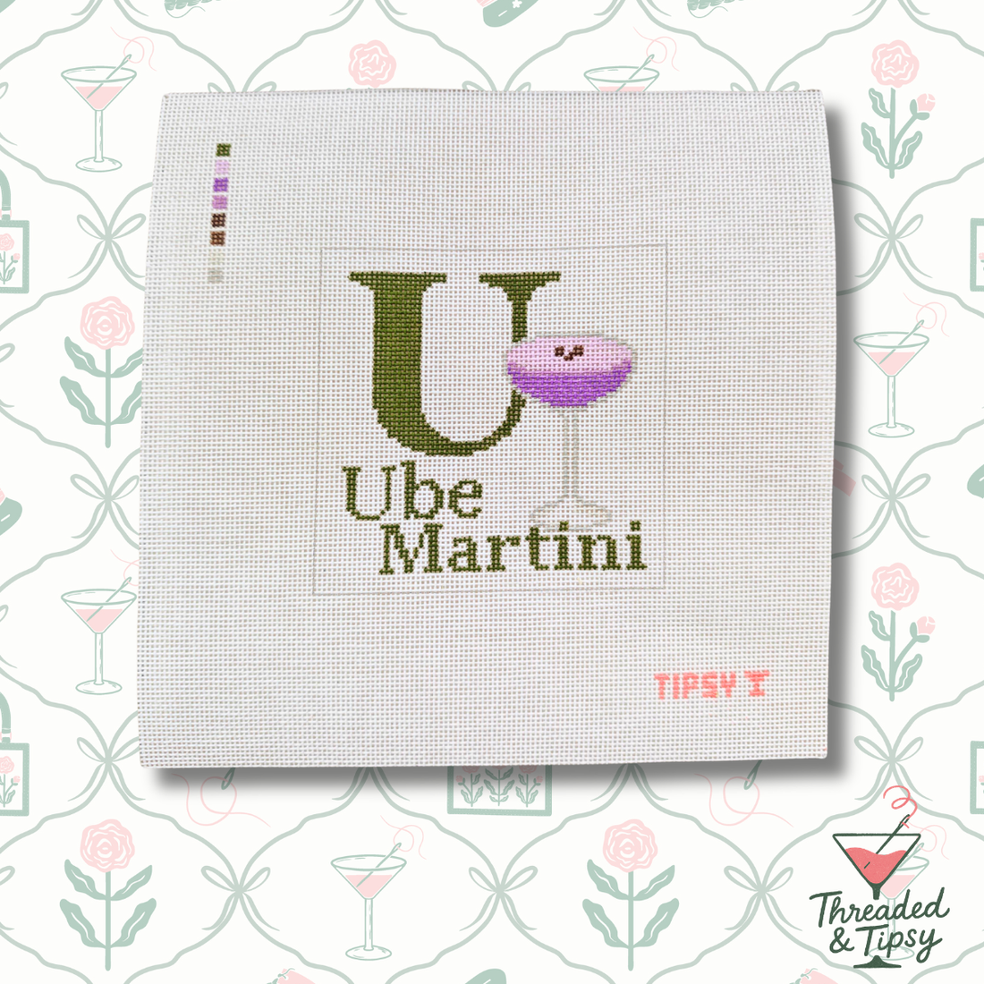U for Ube Martini Needlepoint Canvas