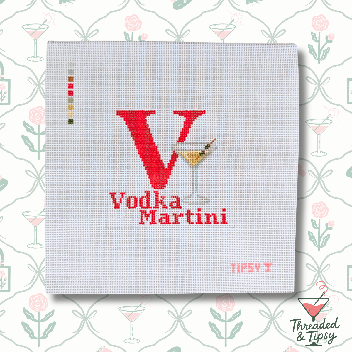 Pre-Order: V for Vodka Martini Needlepoint Canvas