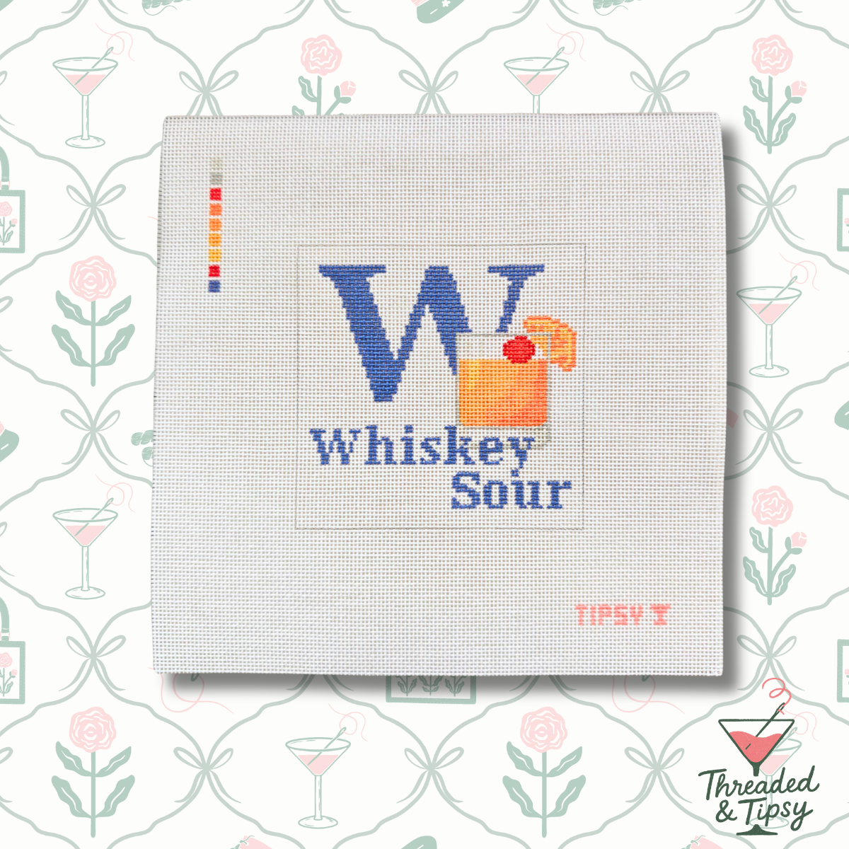 Pre-Order: W for Whiskey Sour Needlepoint Canvas