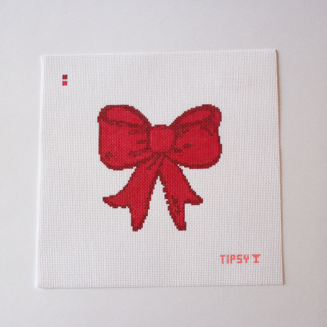 Pre-Order: Pink Bow Needlepoint Canvas
