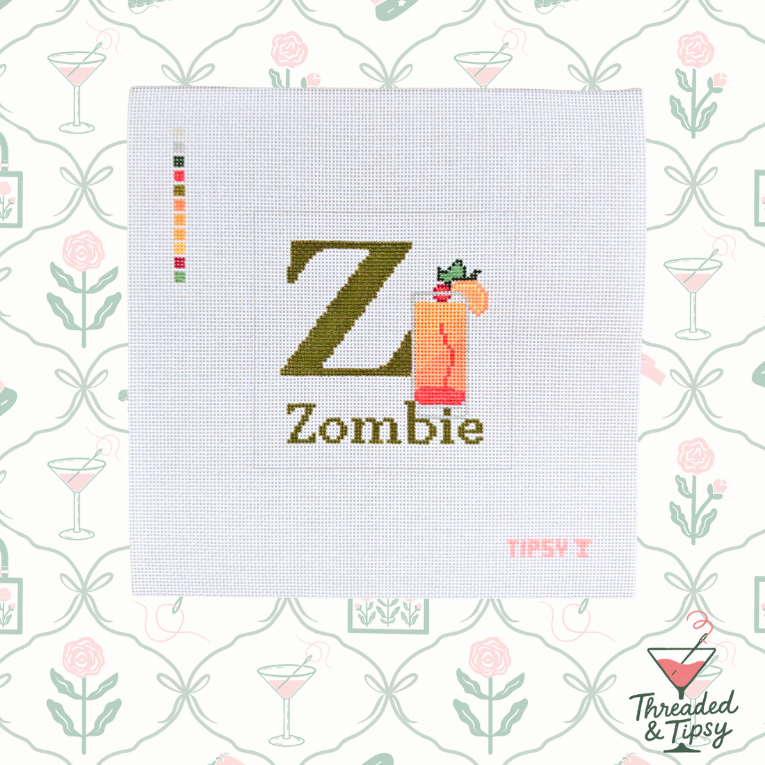 Z for Zombie Needlepoint Canvas