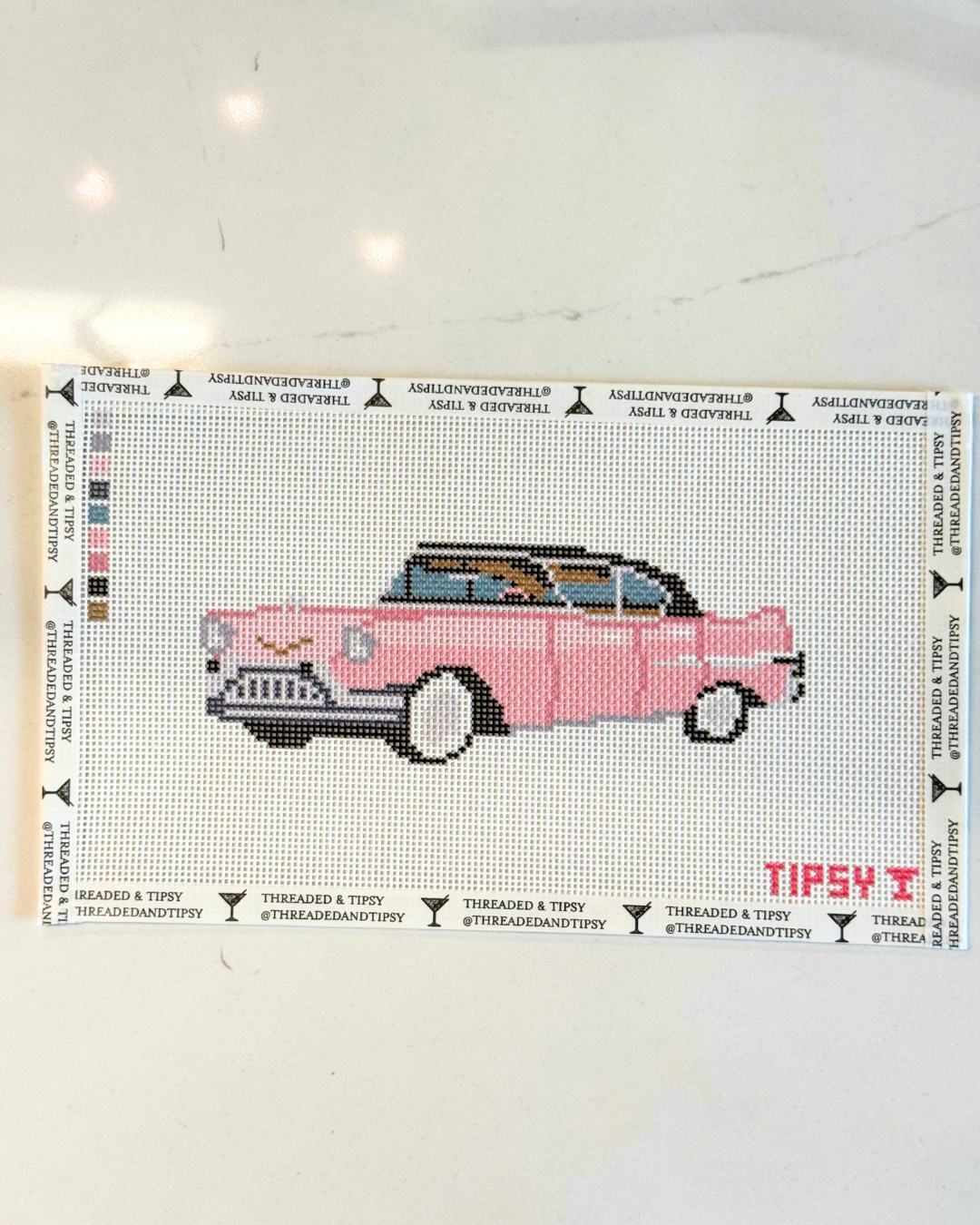 Pink Cadillac 13 Mesh Needlepoint Canvas