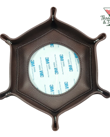 Needlepoint Self-Finishing Brown Hexagon Snap Tray