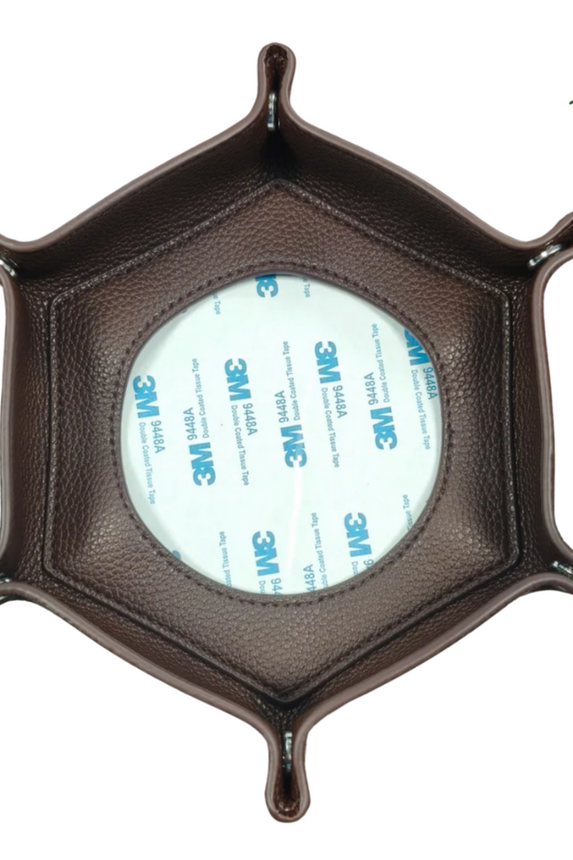 Needlepoint Self-Finishing Brown Hexagon Snap Tray