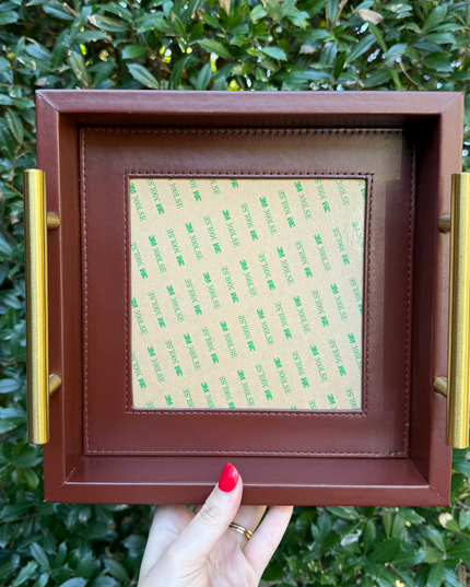 Square Self-Finishing Leather Tray
