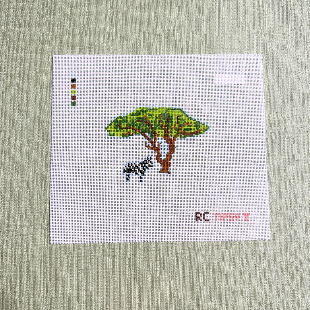 African Safari Zebra Needlepoint Canvas - RenniCo x T&amp;T