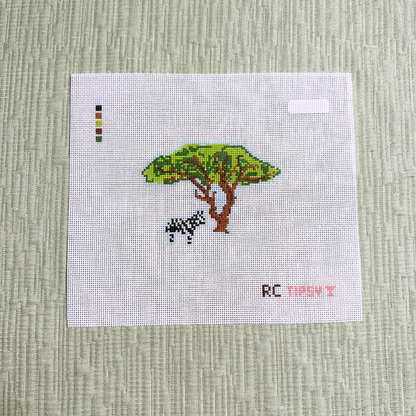 African Safari Zebra Needlepoint Canvas - RenniCo x T&amp;T