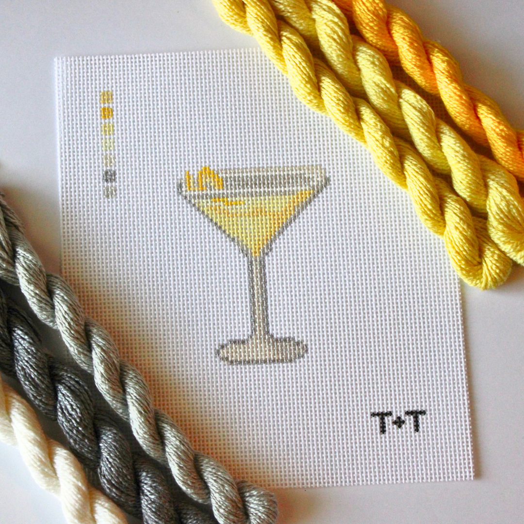 Lemon Drop Martini Needlepoint Canvas