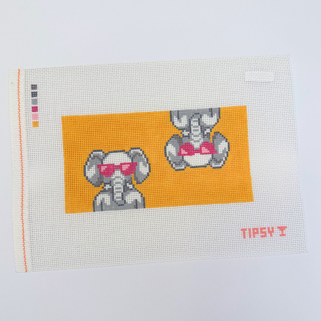 Elephant Sunnies Case Needlepoint Canvas