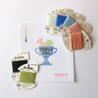Trophy Dog Needlepoint Canvas