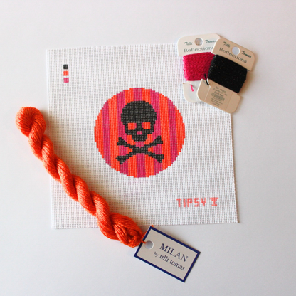 Skull Round Needlepoint Canvas