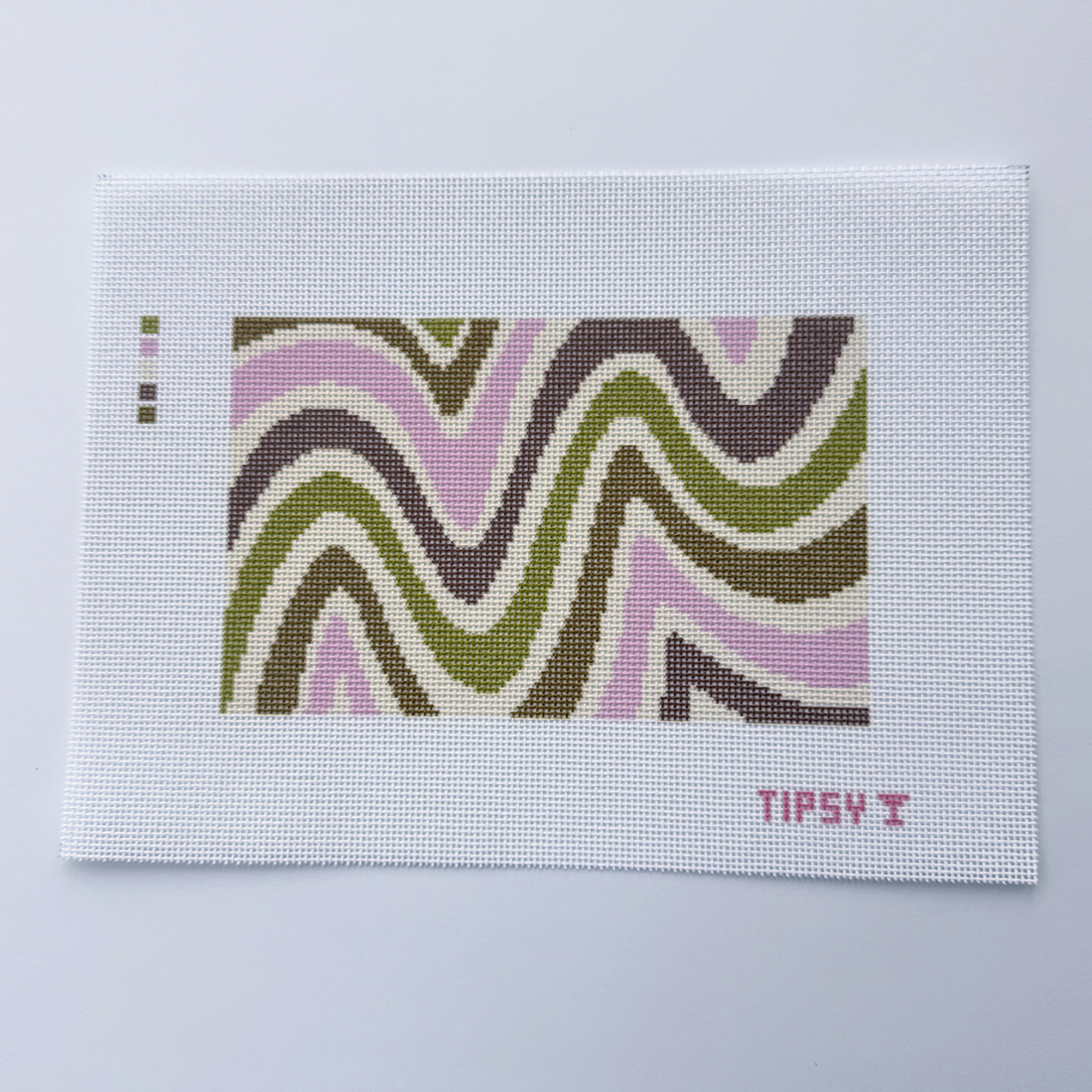 Muted Waves Purse Insert Needlepoint Canvas