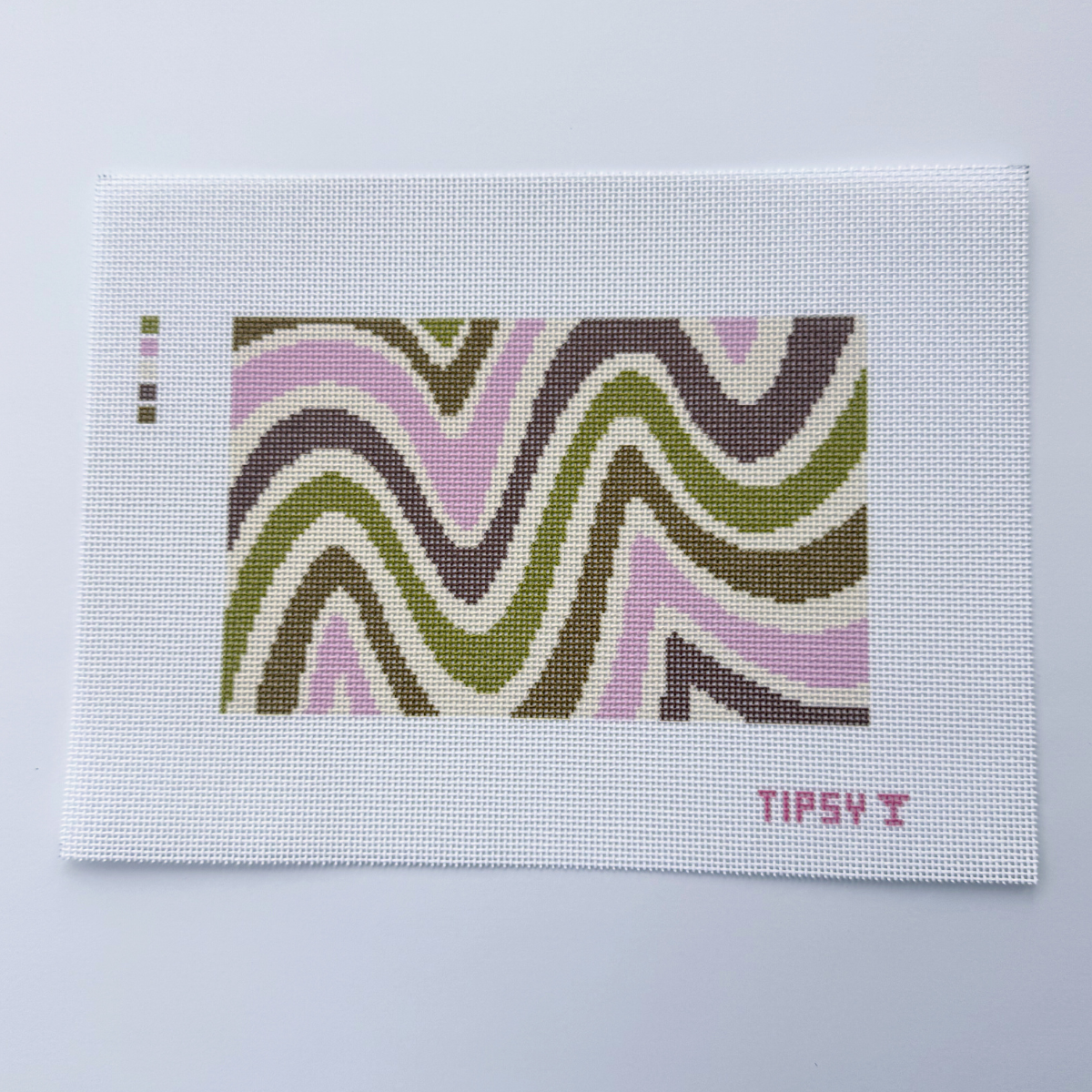 Muted Waves Purse Insert Needlepoint Canvas