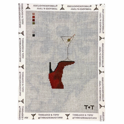 Red Boot &amp; Martini Needlepoint Canvas
