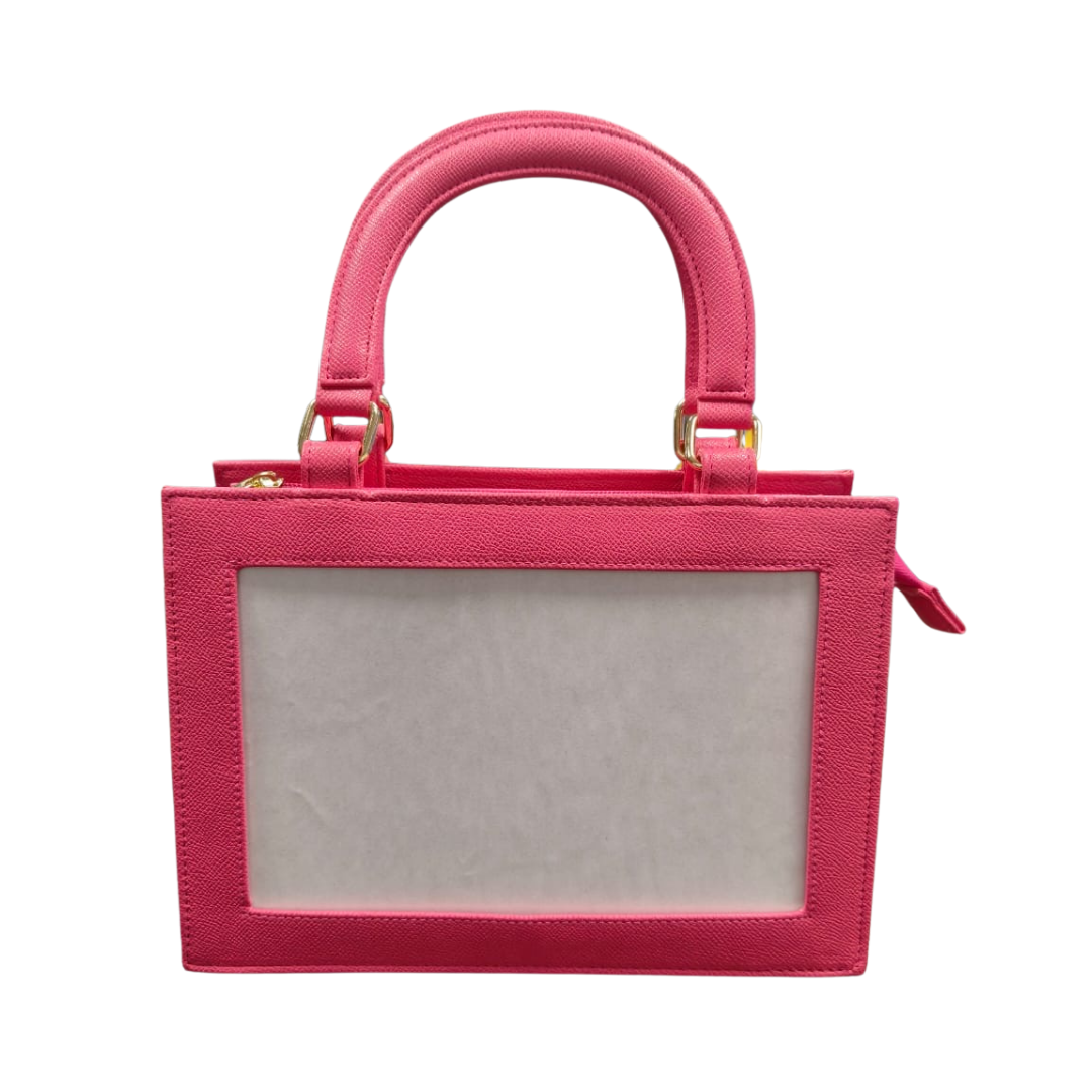 Pre-Order: Needlepoint Self-Finishing Leather Purse in Hot Pink