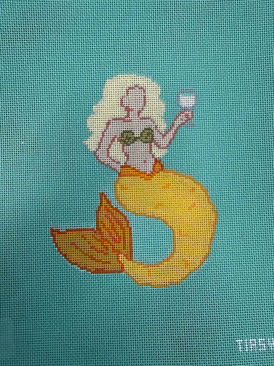 Yellow Tipsy Mermaid Needlepoint Canvas