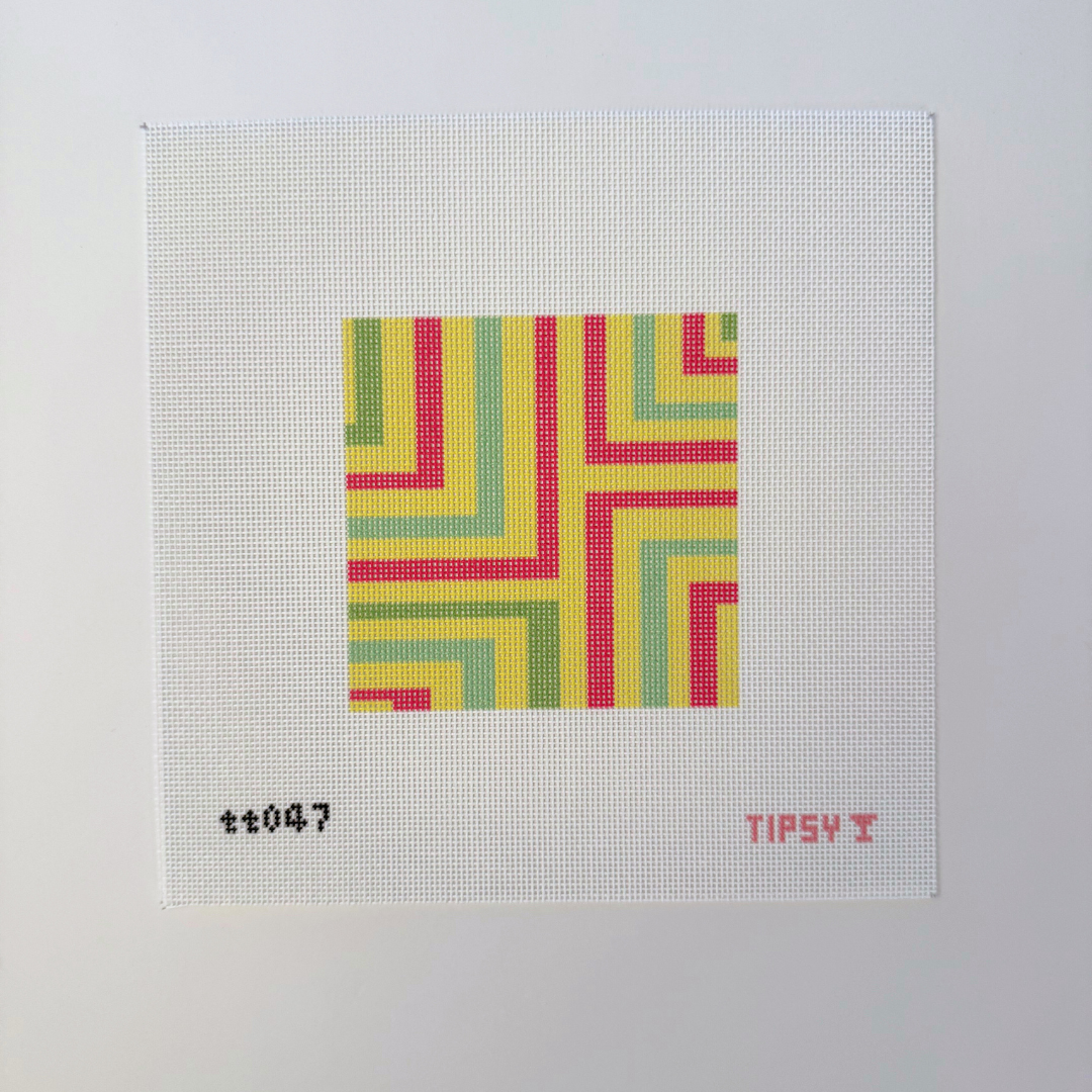 Funky Geometric Square Needlepoint Canvas