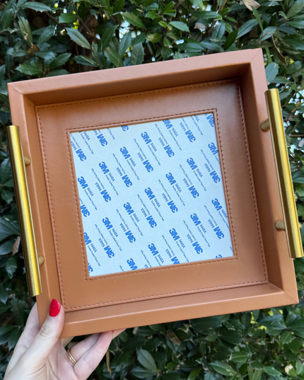 Square Self-Finishing Leather Tray