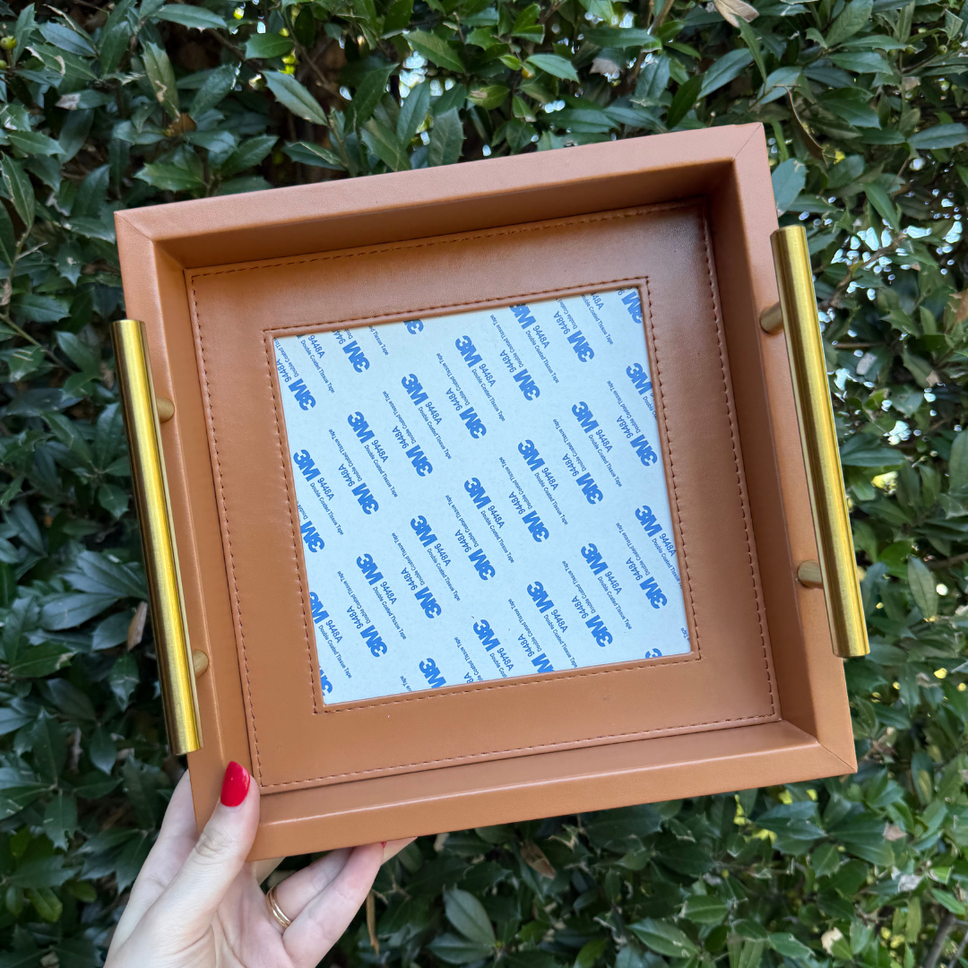 Square Self-Finishing Leather Tray