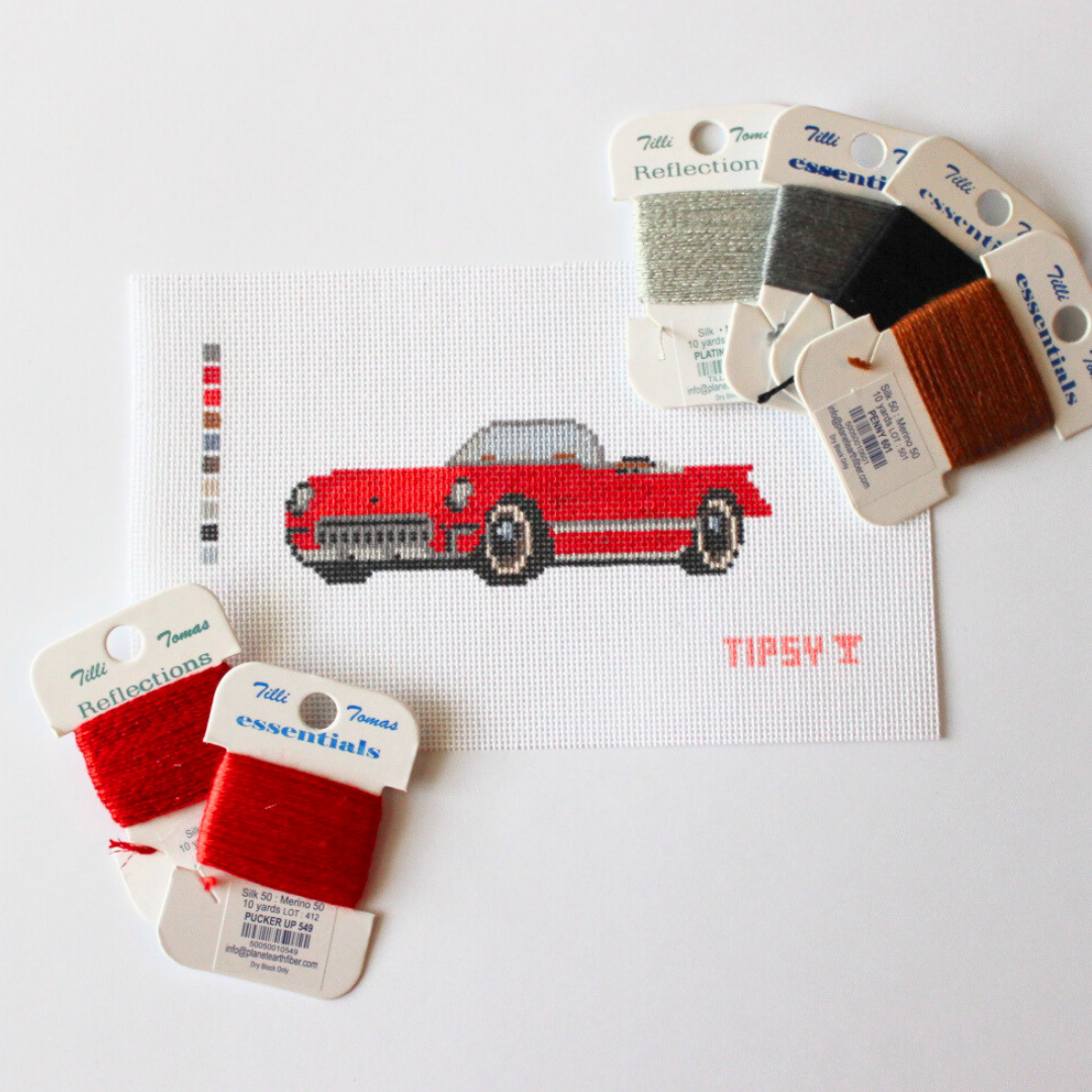 Little Red Corvette Needlepoint Canvas