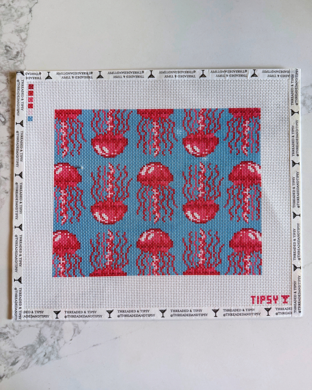 Pink Jellyfish Needlepoint Canvas