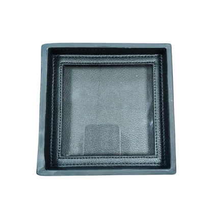 Pre-Order: Interchangeable Needlepoint Leather Coaster in Black