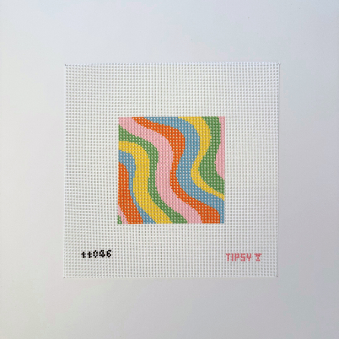 Vibrant Waves Square Needlepoint Canvas