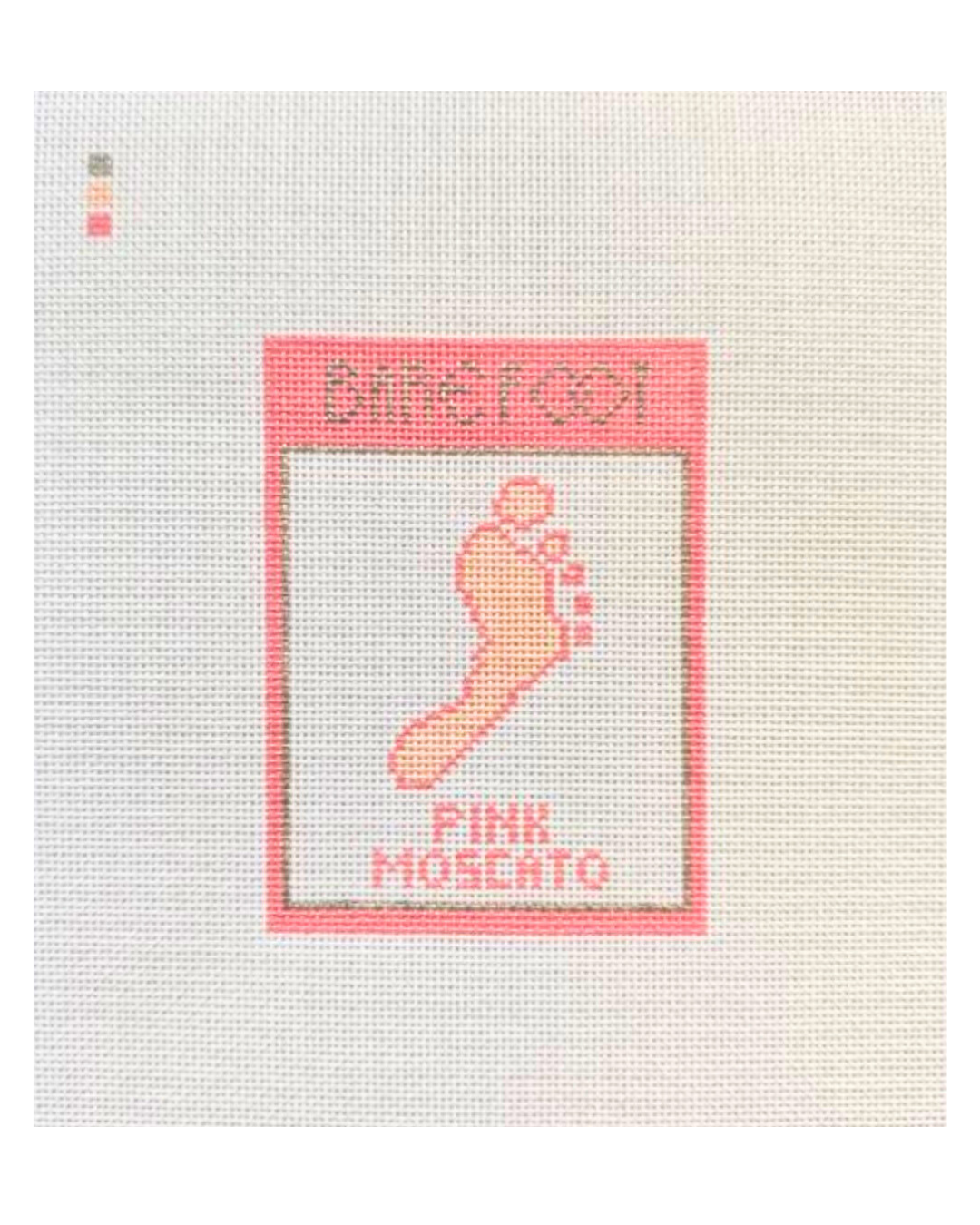 Pink Moscato Label Needlepoint Canvas