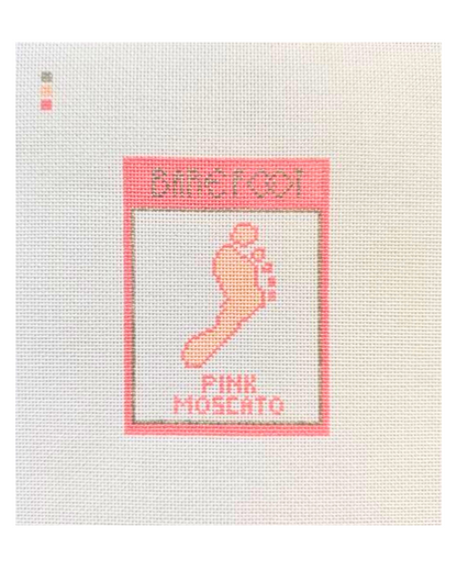 Pink Moscato Label Needlepoint Canvas