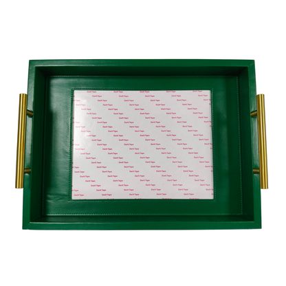 Pre-Order: Pine Green Rectangle Self-Finishing Leather Tray