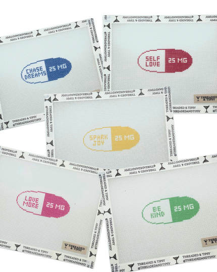 Set of 5 Happy Pill Printed Canvases