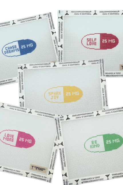 Set of 5 Happy Pill Printed Canvases
