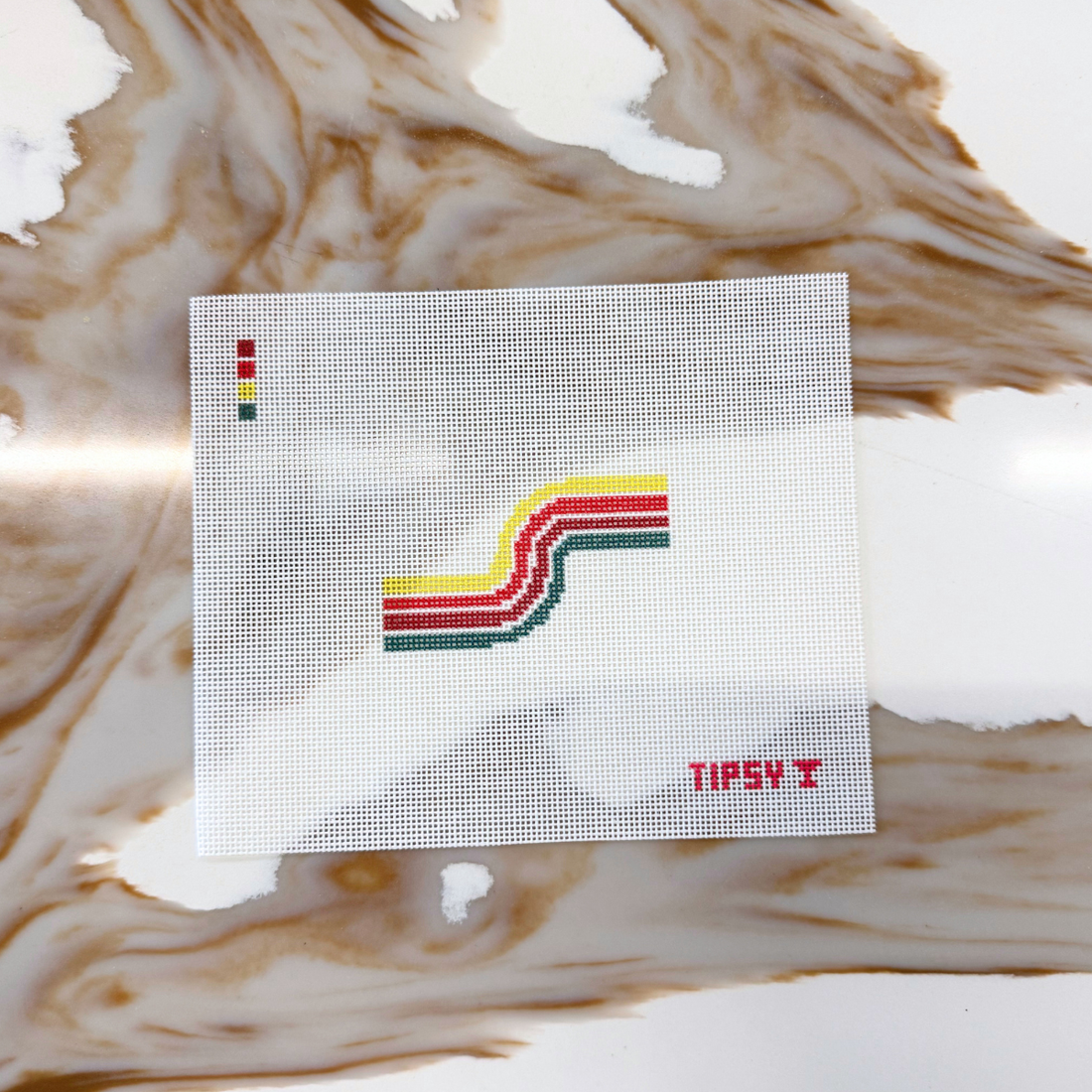 Retro Waves 3x2 inch Needlepoint Canvas