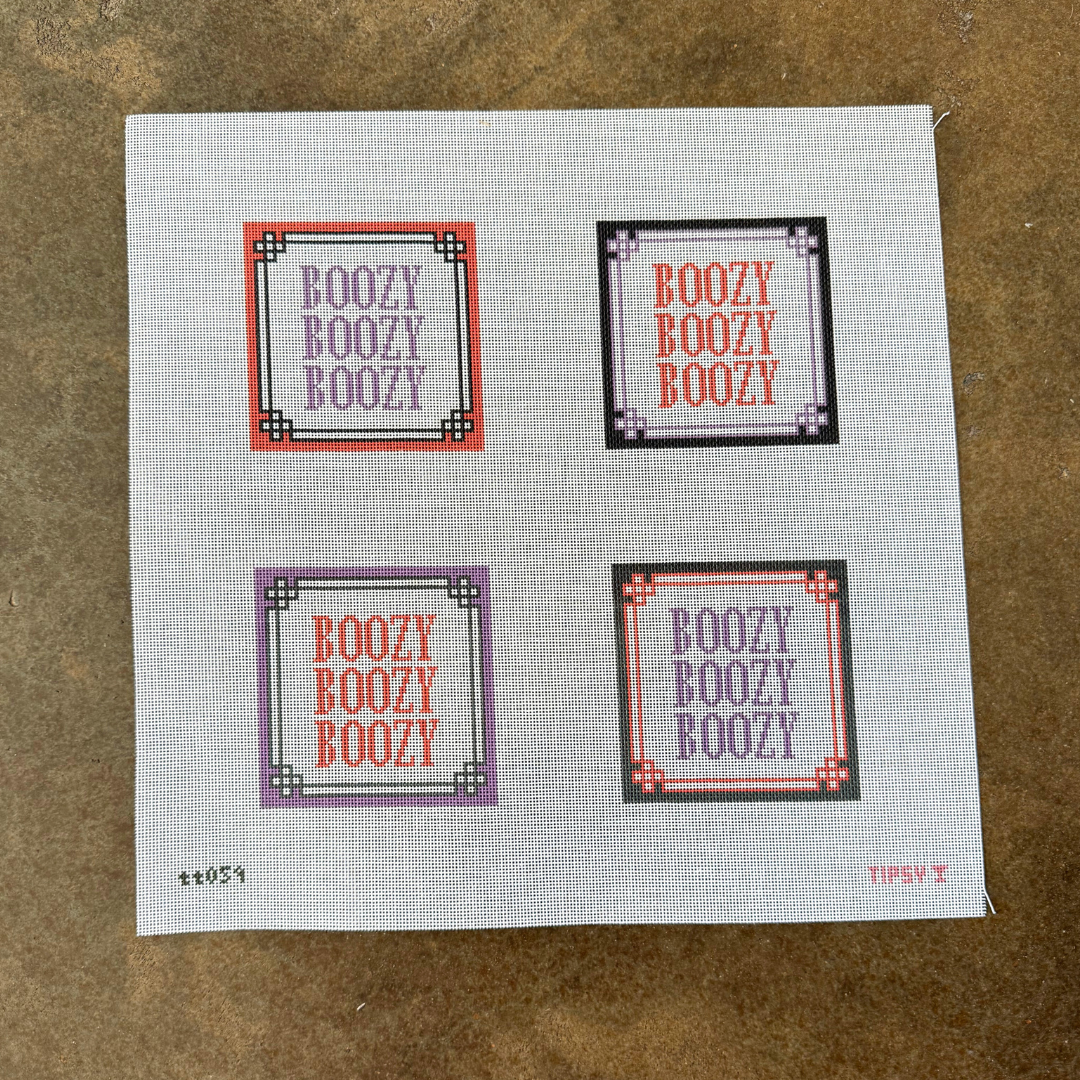 BOOZY Halloween Coasters Needlepoint Canvas