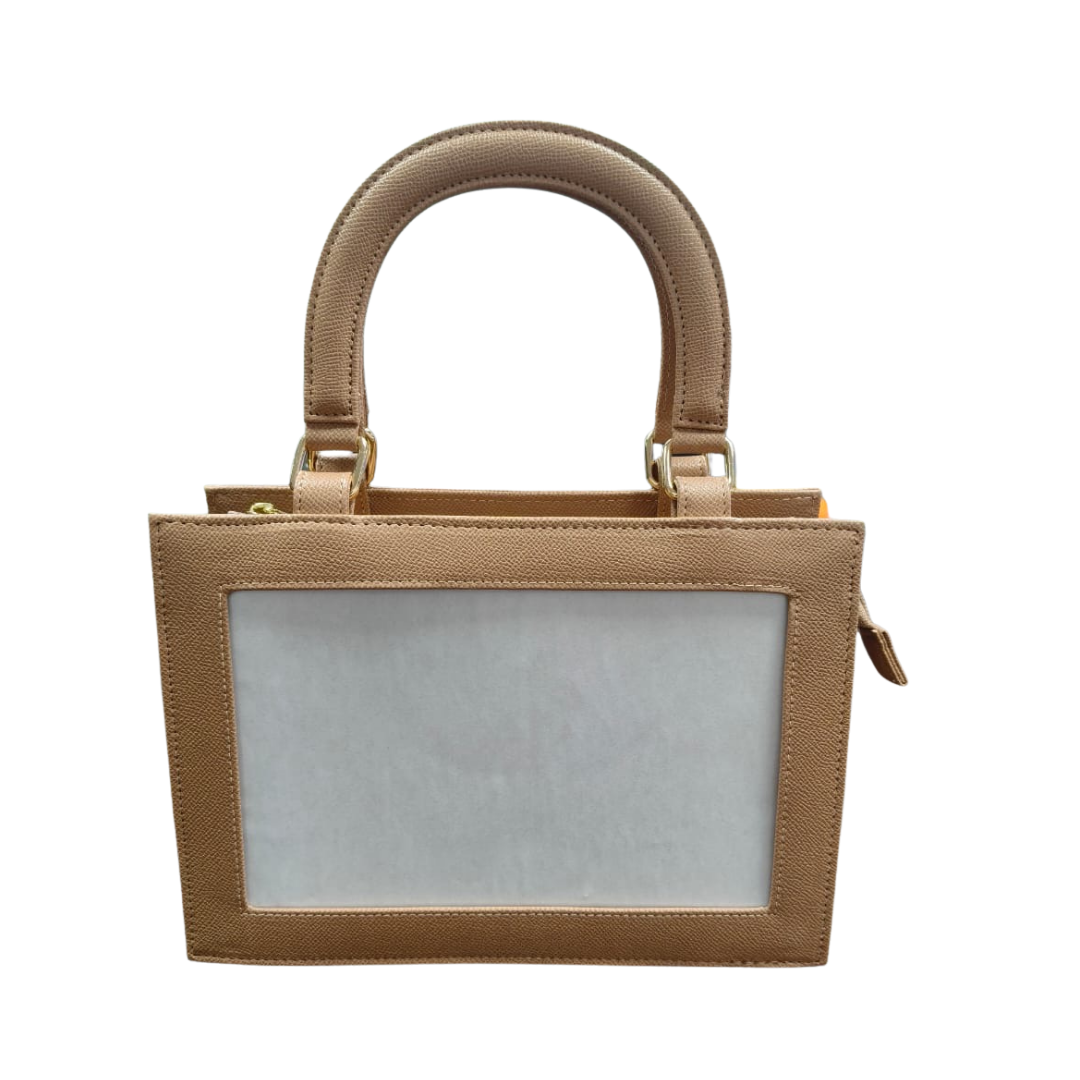 Pre-Order: Needlepoint Self-Finishing Leather Purse in Camel