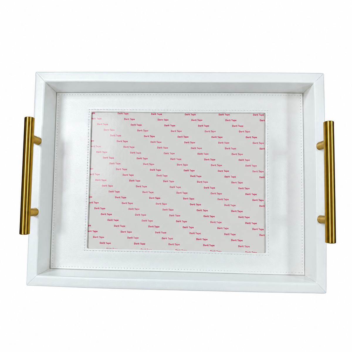 Pre-Order: White Rectangle Self-Finishing Leather Tray