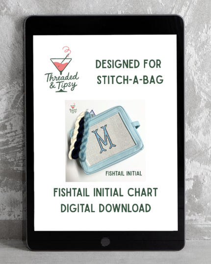 Fishtail Initial Needlepoint Chart