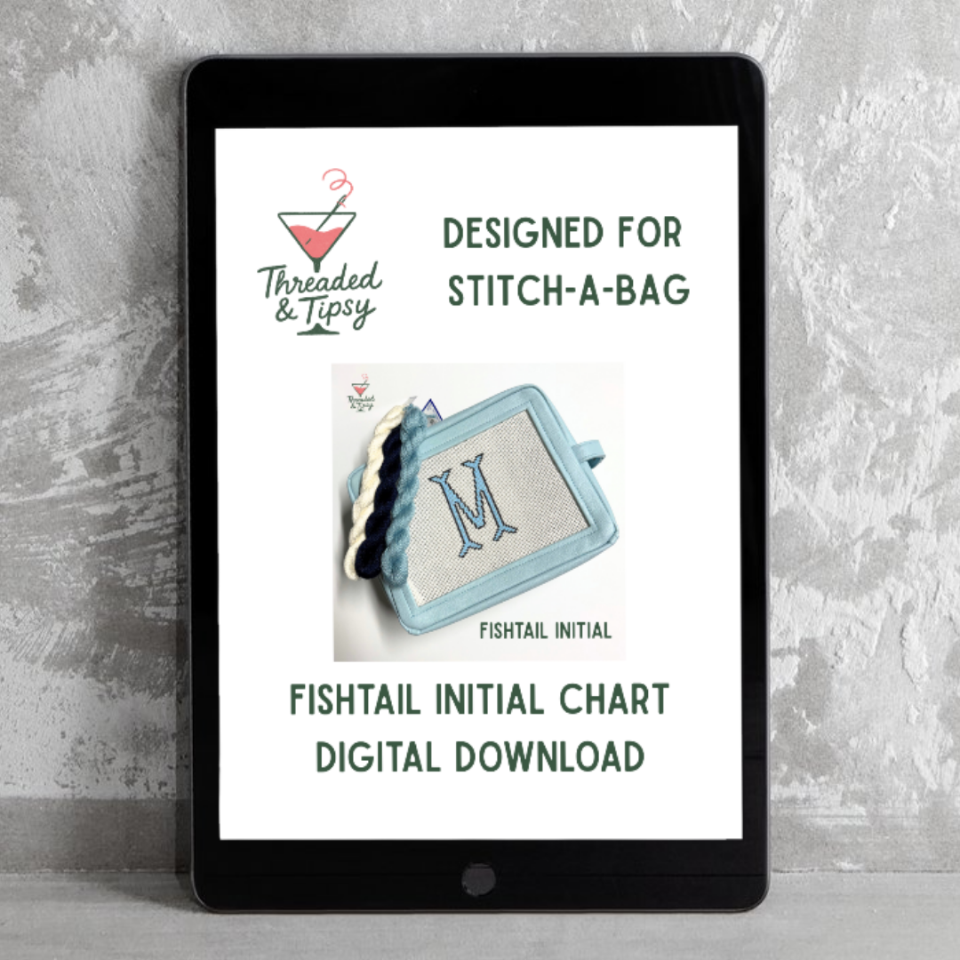 Fishtail Initial Needlepoint Chart