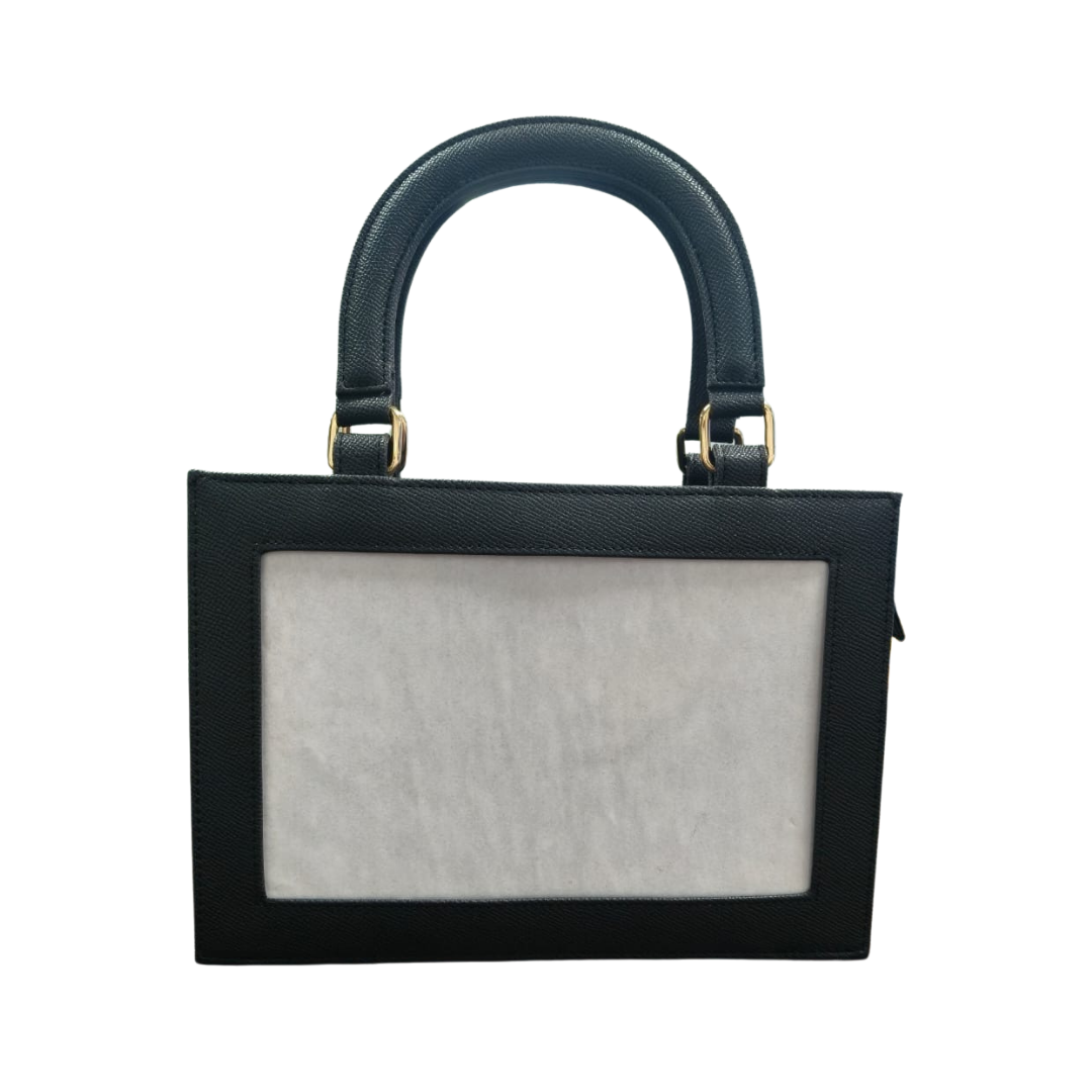 Pre-Order: Needlepoint Self-Finishing Leather Purse in Black