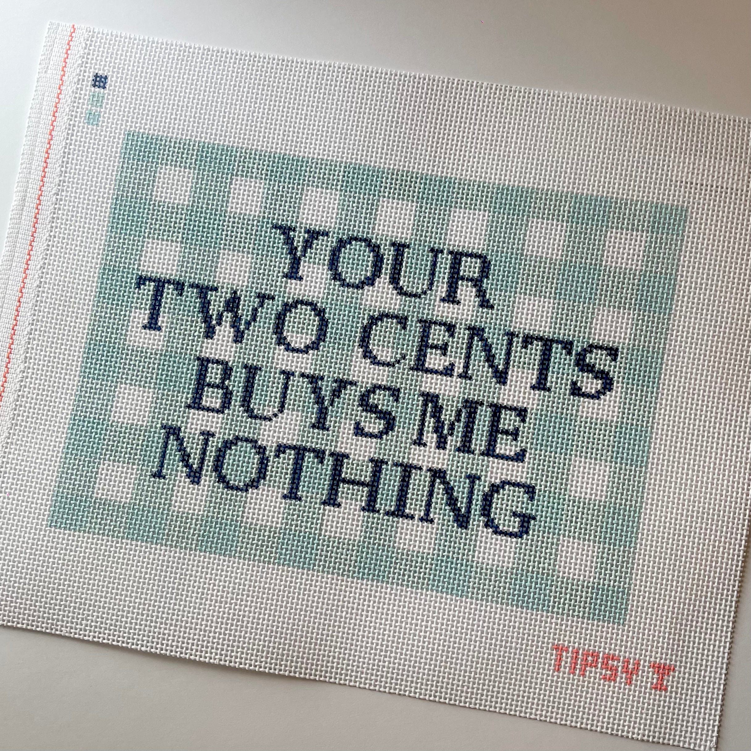 Pre-Order: Two Cents Needlepoint Canvas
